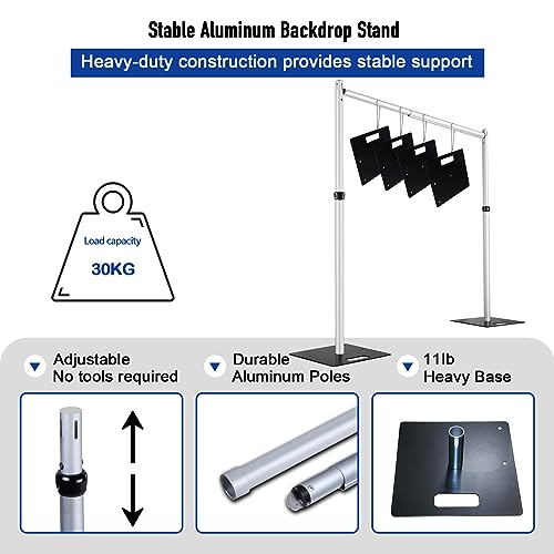 Hecis Heavy Duty Backdrop Stand,12x12ft Double Crossbar Pipe and Drape Stand, arch backdrop stand, Back Drop Stand for Party Event, Trade Shows & Wedding Decor