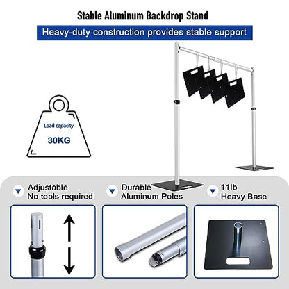 Hecis Heavy Duty Backdrop Stand,12x12ft Double Crossbar Pipe and Drape Stand, arch backdrop stand, Back Drop Stand for Party Event, Trade Shows & Wedding Decor