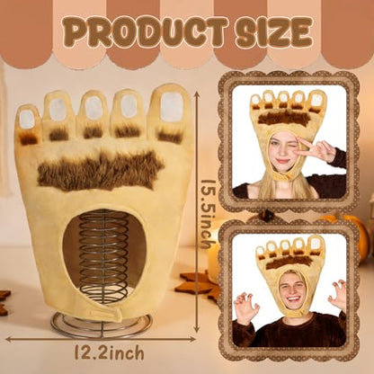 Bigfoot Hat Monster Sasquatch Foot Costume Funny Hat for Halloween | Funny Bigfoot Hat Sasquatch Monster Foot Costume Hat for Gag Gifts Weird Stuff Halloween Parties