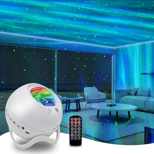 Star Projector,Northern Lights Projector,with Bluetooth Speaker,White Noise - size: 5.3in
