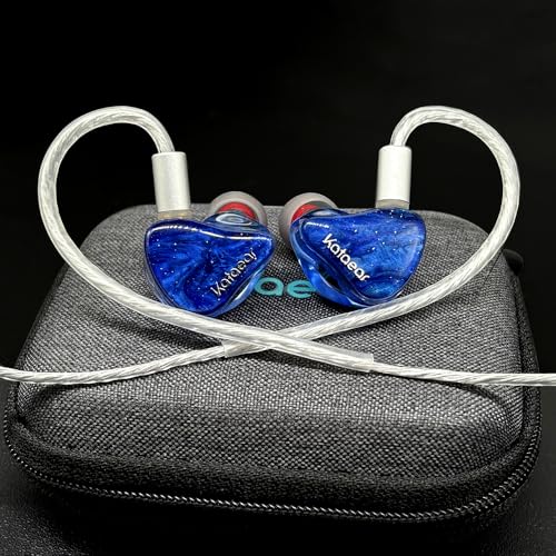 in Ear Monitor Headphones for Musician, 10mm Berryllium Diaphram Dynamic Driver Wired Earbuds with Detachable OFC Silver-Plated Cable for Audiophile DJ Studio Gaming (3.5mm, Blue) - style: 3.5mm