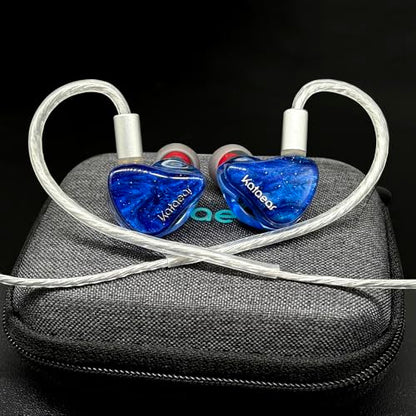 in Ear Monitor Headphones for Musician, 10mm Berryllium Diaphram Dynamic Driver Wired Earbuds with Detachable OFC Silver-Plated Cable for Audiophile DJ Studio Gaming (3.5mm, Blue) - style: 3.5mm