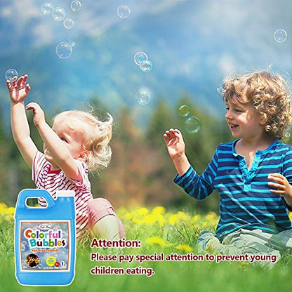 Lulu Home 33.8 OZ/1 L Concentrated Bubble Solution, Refill for Bubble Machines, Giant Wands, and Blowers - Up to 2.5 Gallons for Kids' Birthday Parties | Refill for Bubble Machines, Giant Wands, and Blowers, Up to 2.5 Gallons, For Kids' Birthday Parties -