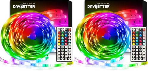 DAYBETTER Led Strip Lights 32.8ft Kit with Remote and Power Supply Color Changing (Pack of 2) - size: 32.8 ft (Pack of 2)