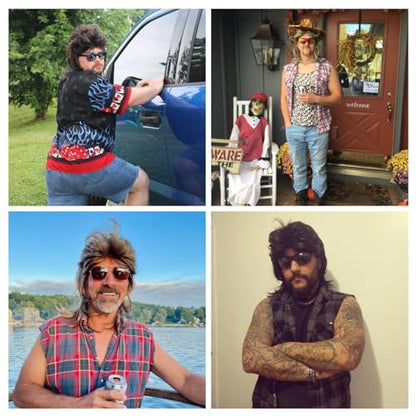 Mullet Wigs for Men,Joe Dirt,Emo Wig 80s Costumes Fancy Party Accessory Cosplay Wig Halloween Man x (Light Brown) - color: Light Brown