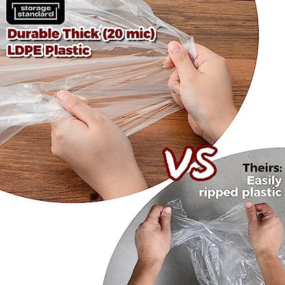 60-Pack Extra Long Dry Cleaning Bags for Clothes 72-Inch Long - Clear Plastic Garment Bags for Hanging Clothes, Dry Cleaner Plastic Clothing Cover for Suits, Gowns, Coat, Dance Costumes & Long Dresses - color: Clear - 72 Inch Length