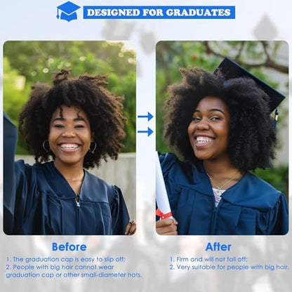 Graduation Cap Headband, Black Square Firm Anti-fall Hair Band for Graduation Hat, Graduation Gifts Hat Accessories for Graduates, Students, Women (Grad Cap Not Included) - color: Style 1