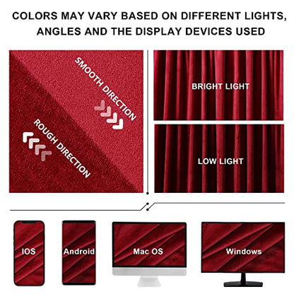 Benedeco Burgundy Red Velvet Blackout Curtains 52x84, 2 Panels | Elegant Room Darkening Thermal Insulated Noise Reducing Velvet Drapes with Back Tab and Rod Pocket for Living Room, Bedroom - color: Burgundy Red, size: 52"W x 108"L (Pack of 2)