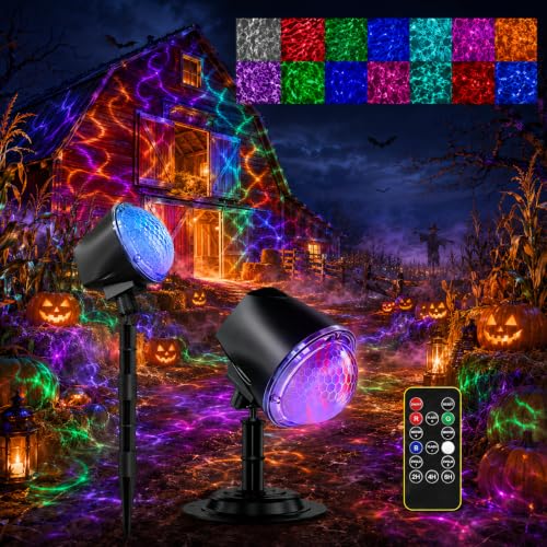 Christmas Ocean Wave Projector Light Outdoor，Halloween Water Effect Lamp - color: Dark Black