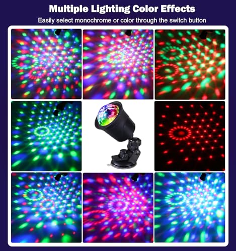 2-Pack Rechargeable Disco Ball Light Indoor Sound Activated Party Lights | Portable Party Lights Disco Ball Lights USB for Home Car Room Dance Gifts Birthday Karaoke Halloween Christmas Decorations