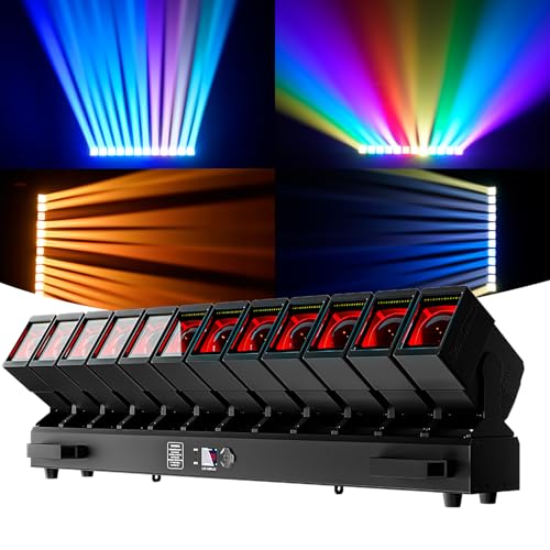 SHEHDS GalaxyJet 12x60W RGBW LED Moving Head Wave Bar Light | Beam & Wash Stage Lighting with Single LED Swing Control, Perfect for stage, DJ, party, church, and club