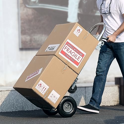 VEVOR Aluminum Truck, 2 in 1, 800 lbs Load Capacity, Heavy Duty Industrial Convertible Folding Hand Truck and Dolly, Utility Cart Converts from Hand Truck to Platform Cart with Rubber Wheels | 2 in 1 Aluminum Truck with Rubber Wheels, Utility Cart Convert