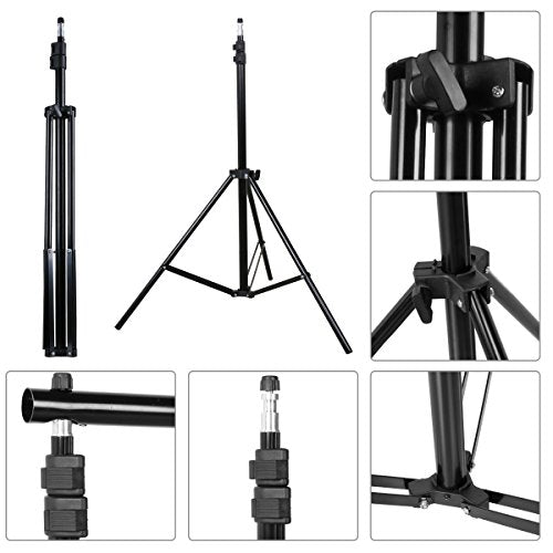 SLOW DOLPHIN Photo Video Studio 10x7ft(WxH) Adjustable Backdrop Support System Kit Background Stand with Carry Bag