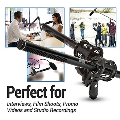 VidPro XM-88 Professional Video & Broadcast Shotgun Microphone Kit, 13-Piece, XLR, Aluminum Alloy, for Recording, Live Streaming, Music, Speaking, Interviews - style: XM-88