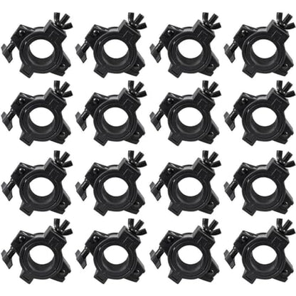 American DJ O-Clamp 1.5 Wrap Around Truss Clamps with Adapters for 1 in and 2 in, Non-Marring, Fits 1.5 in Truss, Secure Lighting Fixture Mounts for DJ Stage Theater Use, 16 Pieces