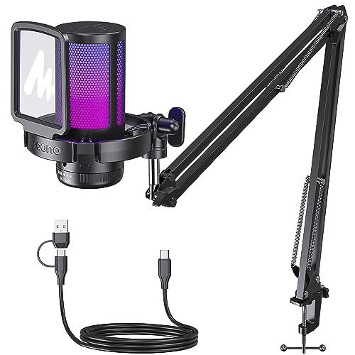 MAONO DGM20S Gaming Microphone for PC with Clear Voice & Noise Reduction - color: Black