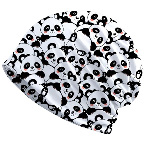 Art Owl Women's Slouchy Beanie Hat Cute Turban Hats Cancer Headwear Caps Baggy Skull Sleep Scarf - color: Cartoon Panda