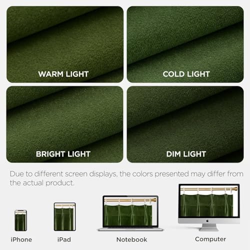 Joydeco Pinch Pleated Velvet Curtains 96 Inch Long 2 Panel Set Green Curtains for Bedroom Living Room, Thermal Insulated Back Tab Blackout Luxury Drapes with Adjustable Hooks (40”W x96”L,Olive Green) - color: Olive Green, size: 40"W x 96"L (Pack of 2)