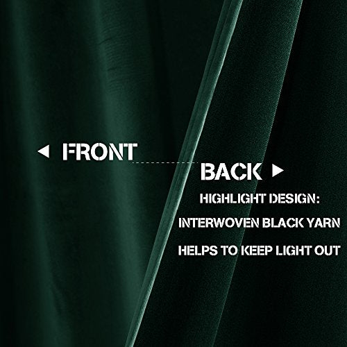 jinchan Emerald Green Velvet Blackout Curtains 84 Inch Long Living Room Curtains for Bedroom Thermal Insulated Room Darkening Drapes Soft Luxury Sun Blocking Single Panel Curtain Rod Pocket, 1 Panel - color: Emerald Green, size: 52"W x 84"L (Pack of 1)
