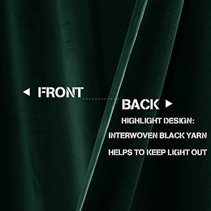 jinchan Emerald Green Velvet Blackout Curtains 84 Inch Long Living Room Curtains for Bedroom Thermal Insulated Room Darkening Drapes Soft Luxury Sun Blocking Single Panel Curtain Rod Pocket, 1 Panel - color: Emerald Green, size: 52"W x 84"L (Pack of 1)
