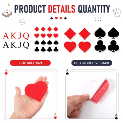 Mixweer 40 Pcs Halloween Play Card Costume, 8 Set Poker Felt Adhesive Sheet - color: Play Cards