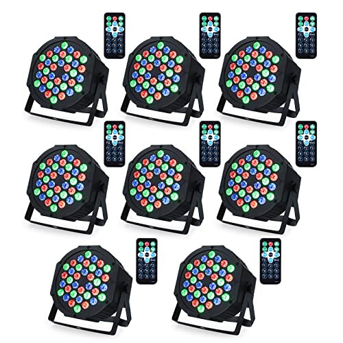 Litake DJ Par Lights, RGB 36 LED Stage Lights Sound Activated,Remote & DMX Controlled LED Uplights,7 Modes Uplighting for Dance Party Church Wedding Birthday Holiday Music Show-8 Pack - color: 8 Pack