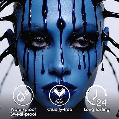 BADCOLOR Blue Face Body Paint Stick Eye Black, Royal Blue Face Painting for Softball Football Baseball Lacrosse, Professional Facepaint Makeup for Halloween Special Effects Cosplay Costume Parties - color: 1PCS Blue