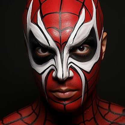 BOBISUKA White Black Red Face Body Paint with 3PCS Sponges Face Painting Kit for Adult Large Capacity Oil Based Paints Palette For Halloween Makeup Clown Joker Devil Cosplay SFX Costume Party - color: SET 03