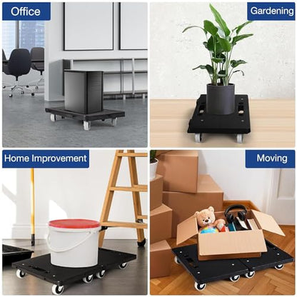 Heavy Duty Furniture Movers with Wheels 2 Pack, Portable Small Flat Moving Dollies for Heavy Furniture, Sofa Appliance Cabinet Movers, 440 lbs Capacity - color: Furniture Movers 2 Pack - Black