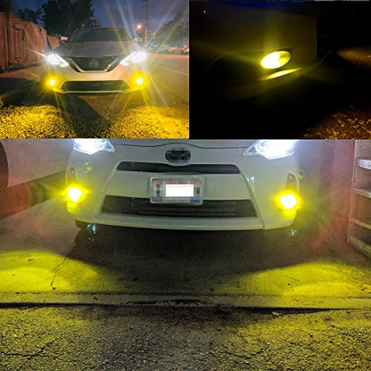 Alla Lighting H11 H8 LED Bulbs, 3000K Golden Yellow H16 Fog Lights or Daytime Running Lights(DRL) Lamps, 360° Xtreme Super Bright High Power 3030 SMD Replacement for Cars,Trucks, SUVs, Vans - size: H11 H8 H16