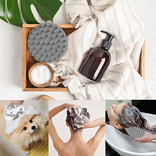 One-piece Silicone Scalp Massager Shampoo Brush Hair Wash, Gray + Green | INNERNEED Soft Bristles Scrub Head Scratcher, Head Massage Stress Relax, Wet & Dry Use for Thick Thin Curly Hair Care - color: Green
