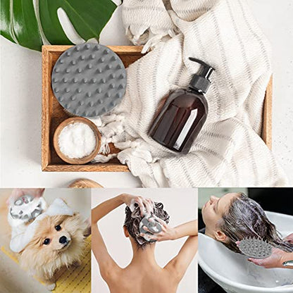 One-piece Silicone Scalp Massager Shampoo Brush Hair Wash, Gray + Green | INNERNEED Soft Bristles Scrub Head Scratcher, Head Massage Stress Relax, Wet & Dry Use for Thick Thin Curly Hair Care - color: Green
