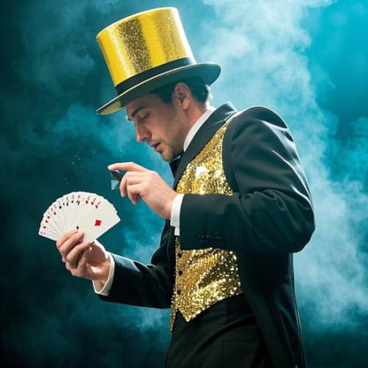 Top Hat for Men Women Adult, Magician Victorian Pilgrim Theatrical Clown Bowler Tailcoat, Cosplay Costume - color: Yellow