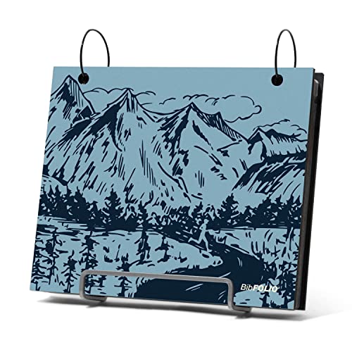 Gone For a Run BibFOLIO Race Bib Album - Mountain Sketch - 9.5x8 | Wood Cover, Twist Cable Rings, Race Bib Holder, Holds Up to 100 Bibs, Includes 12 Vinyl Sleeves, Marathon Runner Gift - color: Mountain Sketch