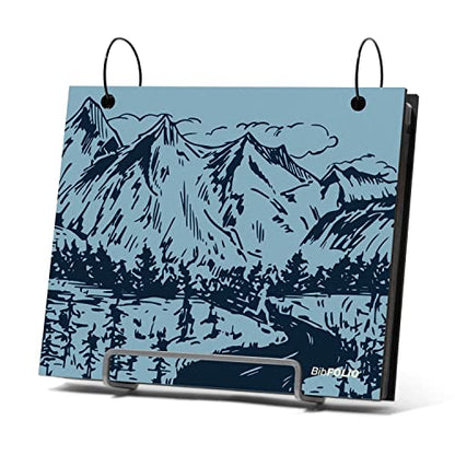 Gone For a Run BibFOLIO Race Bib Album - Mountain Sketch - 9.5x8 | Wood Cover, Twist Cable Rings, Race Bib Holder, Holds Up to 100 Bibs, Includes 12 Vinyl Sleeves, Marathon Runner Gift - color: Mountain Sketch