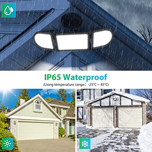 iMaihom 100W Flood Lights Outdoor, 9000LM Ultra Bright LED Flood Light Outdoor, 3 Adjustable Heads Security Lights, IP65 Waterproof Outside Flood Light, 6500K Floodlight for Yard Garage Court (Black)