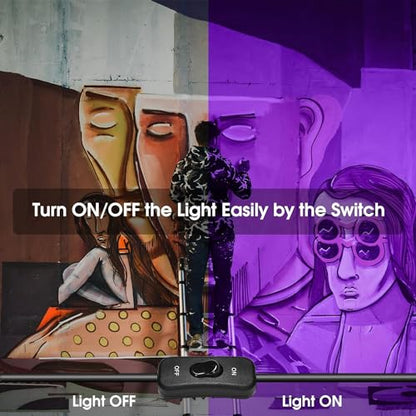 YANYCN 500W 2 Pack LED Black Light,Black Flood Light Outdoor with Plug and Switch, IP66 Waterproof 395nm to 405nm LED UV Blacklight Neon Glow for Glow Party, Halloween, Fluorescent Poster, Body Paint - size: 2-Pack 500W