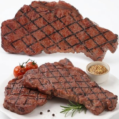 Fake Steak Toy 2pcs Simulation Artificial Meat Props Brown Plastic Steak Models 5.51 X 2.63 X 0.59 in for Pretend Play Photography Home Decor Display