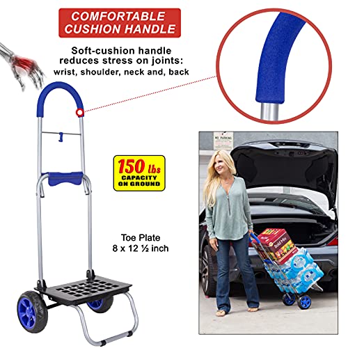 dbest Products Trolley Dolly MM, Blue Handtruck Cart Hardware Garden Utility - color: Blue