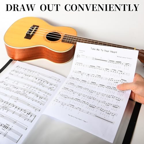Music Folder Sheet Music Folders Binder Music Choral Storage Holder | Band Folder Blank Sheet Files Plastic A4 Size 40 Pockets - size: 1 Pack