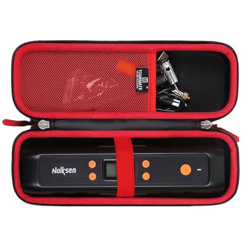 Tourmate Hard Case for Nulksen CZK3671 Tire Inflator Portable Air Compressor, Tire Inflator Storage Bag (Case Only) (Black + Red) - color: Black + Red