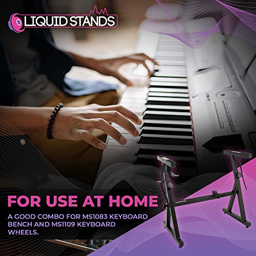 Liquid Stands Piano Keyboard Stand - Z Style Adjustable and Portable Heavy Duty Music Stand for Kids and Adults -Fits 54-88 Key Electric Pianos - Sturdy Musical Keyboard Stand (Black) - color: Black