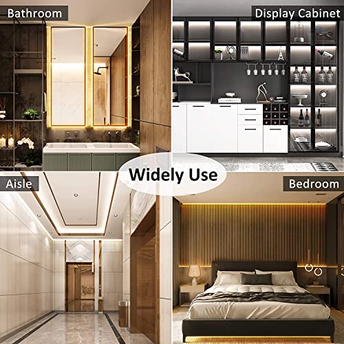 PAUTIX COB LED Strip Light White CCT Tunable 6400LEDs,CRI90+ 32.8ft/10m Dimmable 2700K-6500K 24V LED Tape Light,for Under Cabinet Bedroom Kitchen TV Mirror DIY Lighting(Adapter & Dimmer NOT Included) - size: 32.8ft(Strip ONLY)