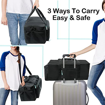 MYBAGZING Dj Cable Bag-24 Large Dj Cable File Bag-Dj Cabel Organizer Case-Travel Gig Bag-DJ Gear Bag for Dj Accessories-Dj Equipment Case with Padded Bottom and Divdiers - color: Blue