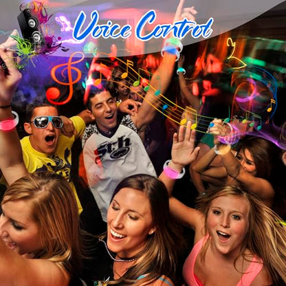 100 Pcs LED Bracelets Sound Activated with Flashing LED Strobe Music Control Light Up Bracelets for Rave, Game Prizes, Birthday Party Favor,Valentine's Day gift - color: 6 Color Changing