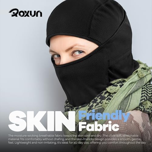 ROXUN Ski Mask Balaclava, Motorcycle Summer Cooling Breathable UV Protector | Windproof & Warm, Adjustable & Secure, Breathable & Dry-Fit, All-Season Comfort - color: 102-one Sand