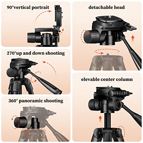 JOILCAN Camera Tripod, 68" Tablet Tripod Stand for Phone Camera - color: Black, size: 68"
