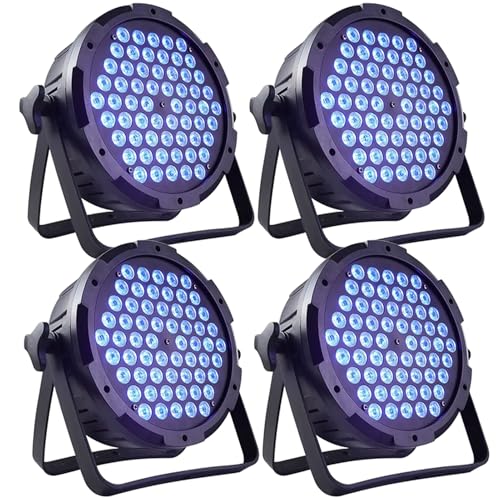 Stage Lights 60 LED DJ Par Lights 90W RGB Color Changing - Sound Activated Control & DMX Control Uplights for Events Theatre Home Party Music Light Show Band Christmas Lighting (4 Packs) - size: 4 packs