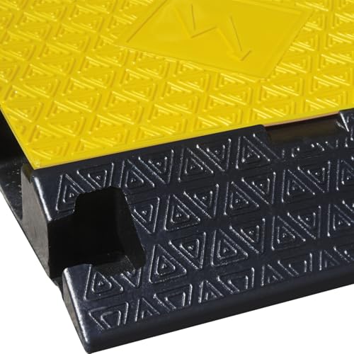 3-Channel Extensible Cable Protector Ramp, Floor Cord Cover - size: 3-Channel (2 Pack)