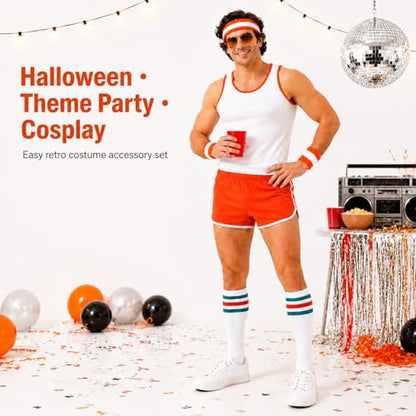 COUVER Jackie Moon Semi Pro Halloween Costume Accessories Set | Retro 70s Basketball Outfit, Whole Set - color: One Tube Socks Only